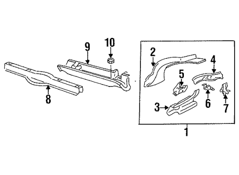 Volkswagen 1H0-803-505-A Sidemember Rail