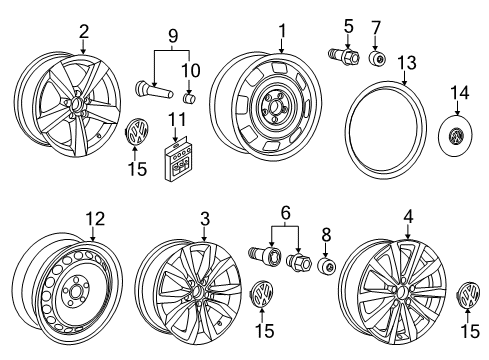 Volkswagen 5C0-601-025-BQ-FZZ Wheel, Alloy