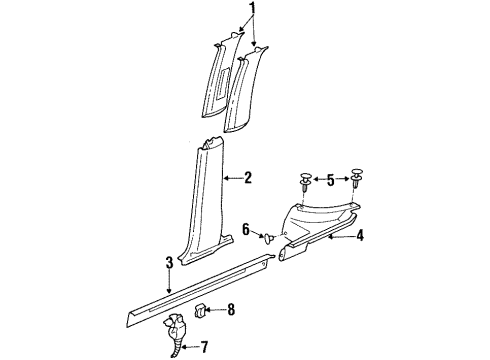 Volkswagen 1H4-867-297-B-B41 Center Pillar Trim
