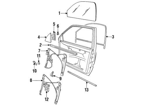 Volkswagen 1HM-845-202 Glass