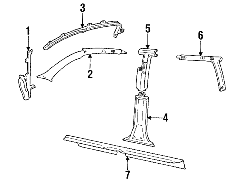 Volkswagen 3A0-867-244-2AQ Center Pillar Trim