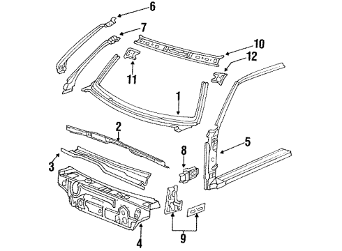Volkswagen 191-817-129 Windshield Header Reinforcement
