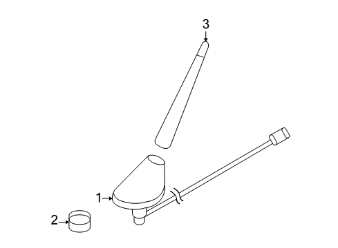 Volkswagen 7L6-035-507-K Antenna Mast
