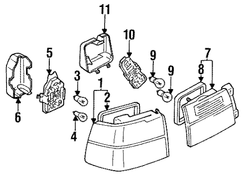 1999 Volkswagen Jetta Tail Lamps