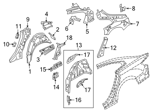2022 Volkswagen Arteon Inner Structure - Quarter Panel