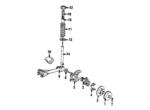 1988 Volkswagen Golf Strut Diagram for 1HM-513-031-F
