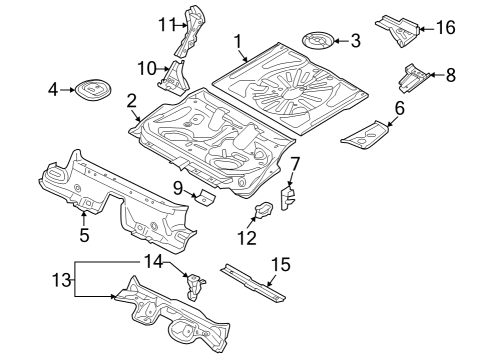 2022 Volkswagen Golf R Rear Floor & Rails