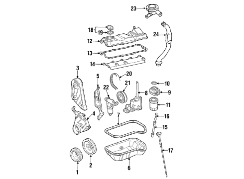 1999 Volkswagen Cabrio Inner Timing Cover Diagram for 048-109-129