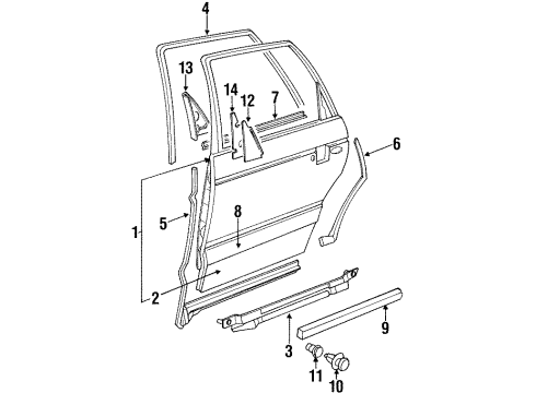 1995 Volkswagen Passat Rear Door & Components, Exterior Trim