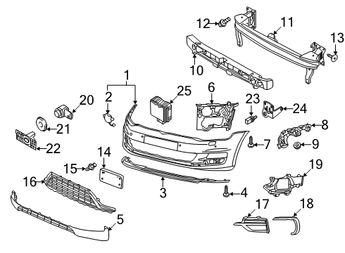 2019 Volkswagen Golf R Guide Nut Diagram for WHT-003-207