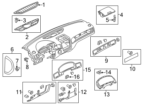 2015 Volkswagen Touareg Cluster & Switches, Instrument Panel