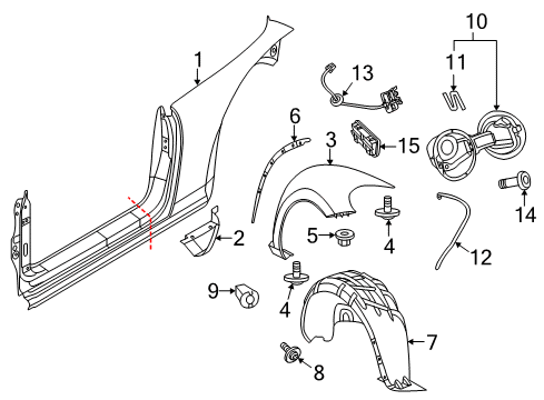2016 Volkswagen Beetle Quarter Panel & Components