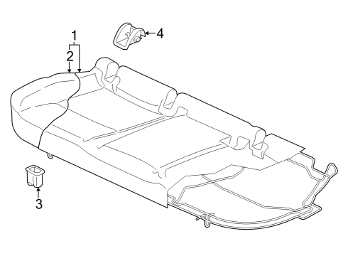 2022 Volkswagen Golf R Rear Seat Components