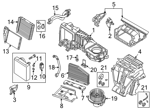 2018 Volkswagen Beetle A/C Evaporator & Heater Components