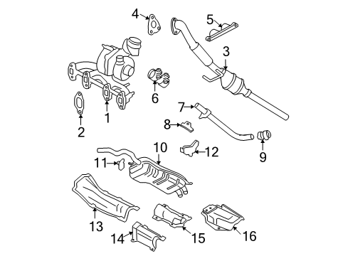 2002 Volkswagen Beetle Exhaust Components, Exhaust Manifold