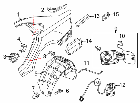 2019 Volkswagen Passat Quarter Panel & Components