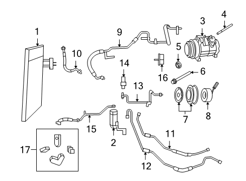 2009 Volkswagen Routan A/C Condenser, Compressor & Lines