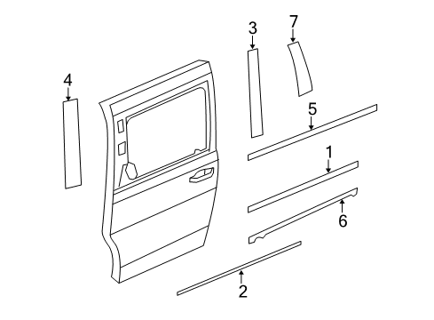 2012 Volkswagen Routan Exterior Trim - Side Loading Door