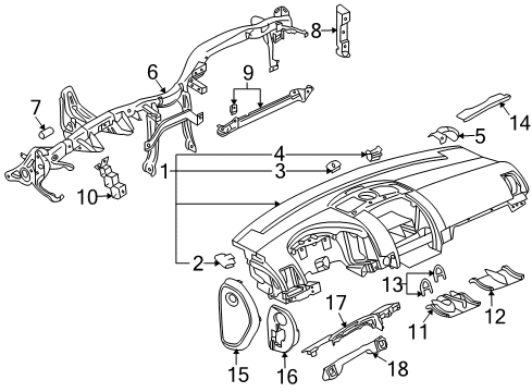 2009 Volkswagen Touareg Cluster & Switches, Instrument Panel