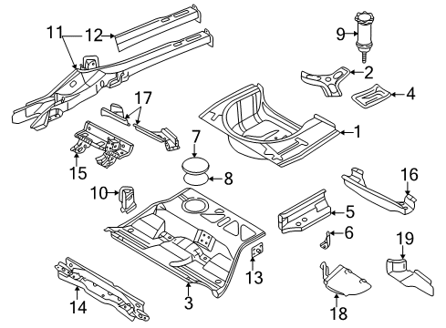 2002 Volkswagen Passat Rear Body - Floor & Rails