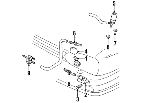 1998 Volkswagen Cabrio Washer Components
