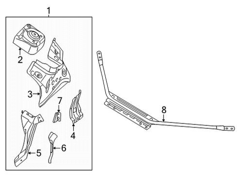2022 Volkswagen ID.4 Structural Components & Rails