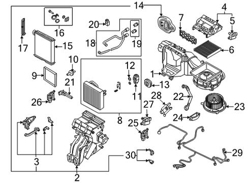 2020 Volkswagen Tiguan A/C Evaporator & Heater Components