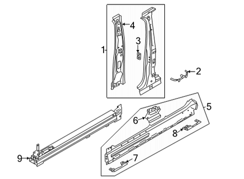 2023 Volkswagen ID.4 Center Pillar & Rocker