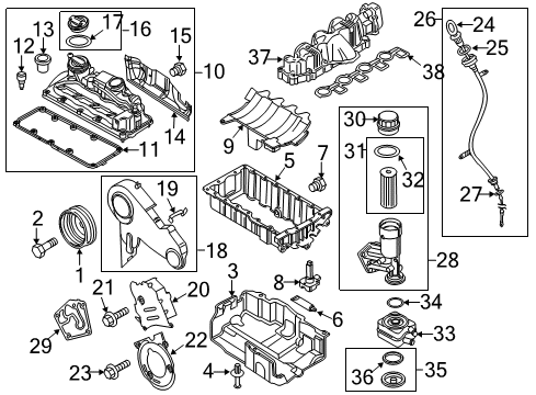 2013 Volkswagen Beetle Mount Bracket Rivet Diagram for 03L-863-788-A