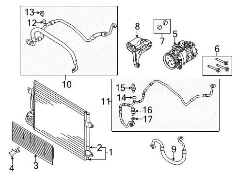 2016 Volkswagen Beetle A/C Condenser, Compressor & Lines