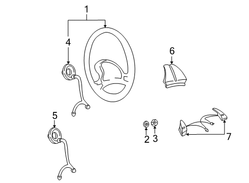 1997 Volkswagen EuroVan Steering Wheel Diagram for 701-419-091-B-01C