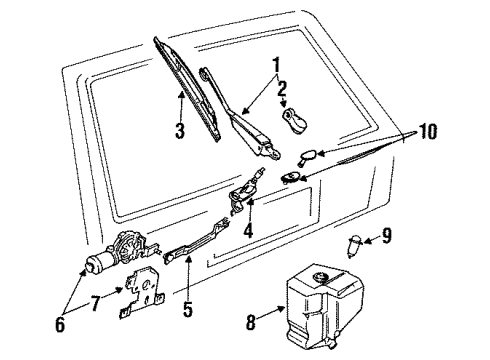 1985 Volkswagen Golf Reservoir Diagram for 191-955-453