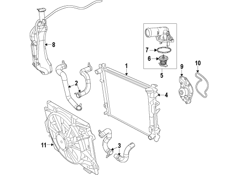 2012 Volkswagen Routan Cooling System, Radiator, Water Pump, Cooling Fan