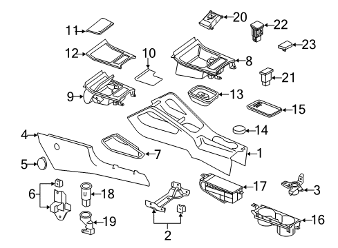 2016 Volkswagen Eos Front Console, Rear Console