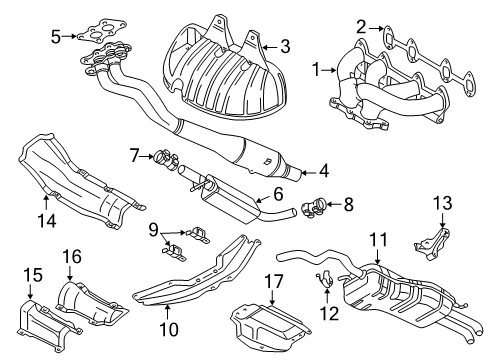 2001 Volkswagen Jetta Exhaust Components, Exhaust Manifold