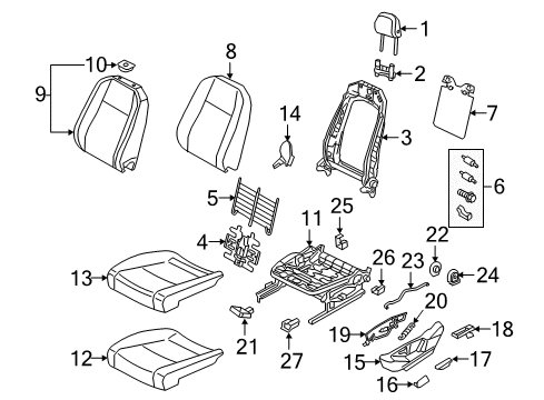 2021 Volkswagen Atlas Driver Seat Components Diagram 2