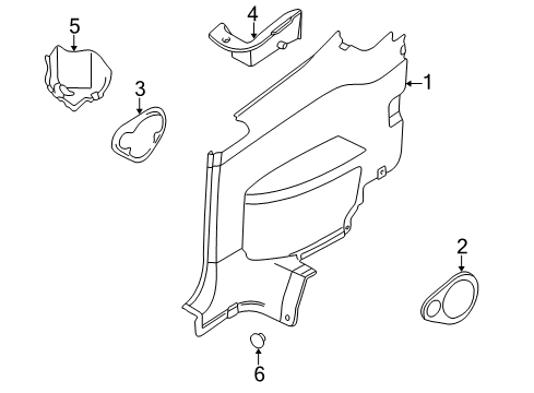 1999 Volkswagen Cabrio Interior Trim - Quarter Panels