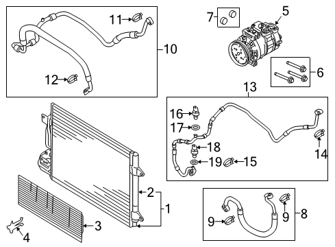 2013 Volkswagen Jetta A/C Condenser, Compressor & Lines