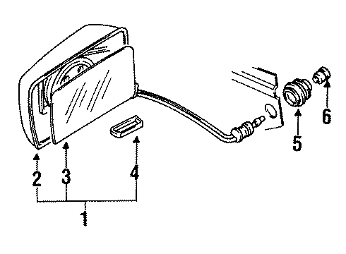 1985 Volkswagen Golf Mirror Diagram for 191-857-502-D