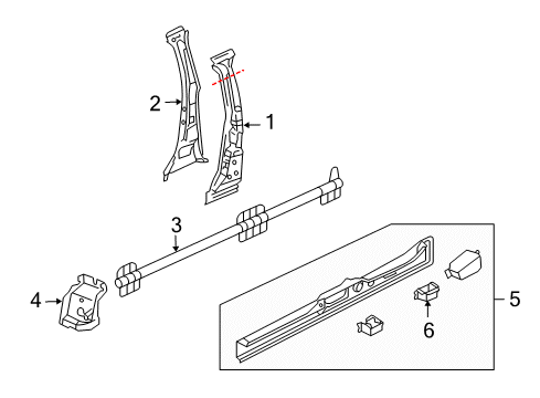 2009 Volkswagen Touareg Center Pillar & Rocker