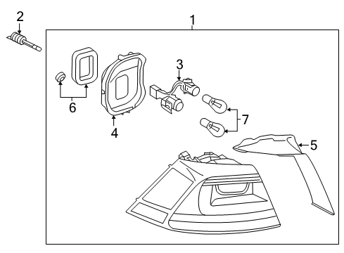 2015 Volkswagen Golf Tail Lamp Assembly Diagram for 5GM-945-095-B