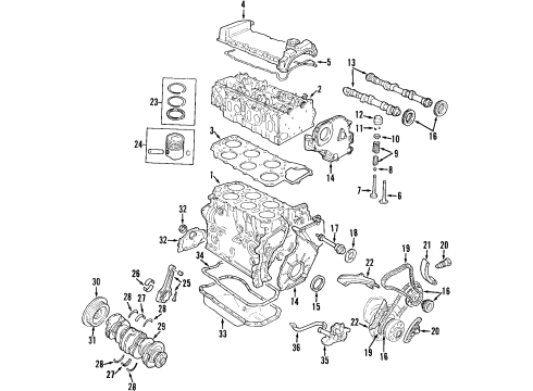 2000 Volkswagen EuroVan Timing Cover Diagram for 021-109-127-C