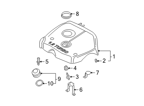 2005 Volkswagen Beetle Engine Appearance Cover