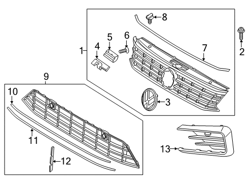 2019 Volkswagen Passat Grille & Components