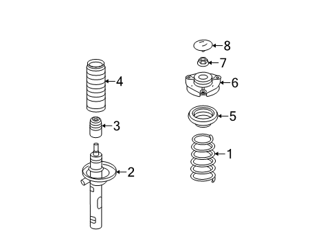 2008 Volkswagen Jetta Struts & Components - Front