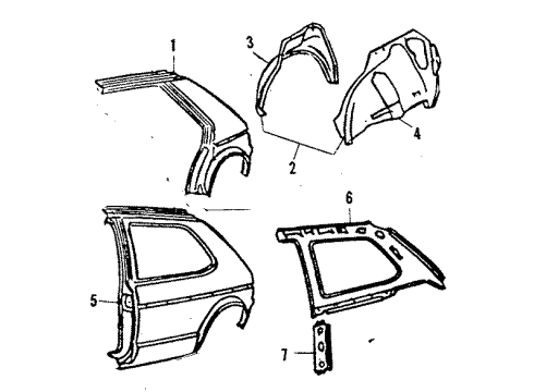 1984 Volkswagen Rabbit Quarter Panel & Components