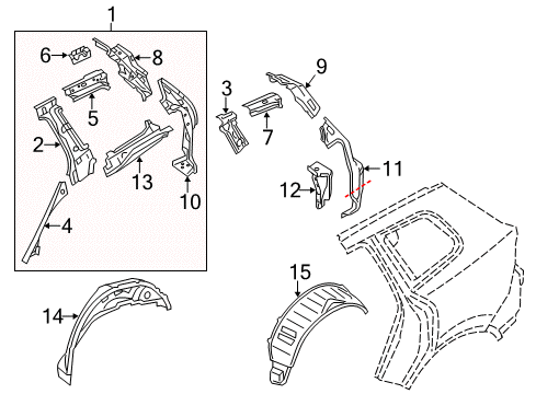 2015 Volkswagen Touareg Inner Structure - Quarter Panel