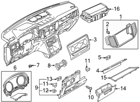 2020 Volkswagen Atlas Cross Sport Cluster Bezel Diagram for 3CN-858-366-B-IQI