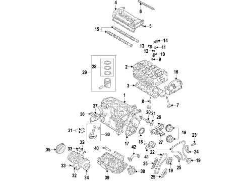 2007 Volkswagen Eos Engine Parts, Mounts, Cylinder Head & Valves, Camshaft & Timing, Oil Cooler, Oil Pan, Oil Pump, Crankshaft & Bearings, Pistons, Rings & Bearings