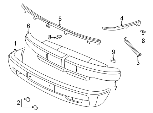 2000 Volkswagen EuroVan Front Bumper